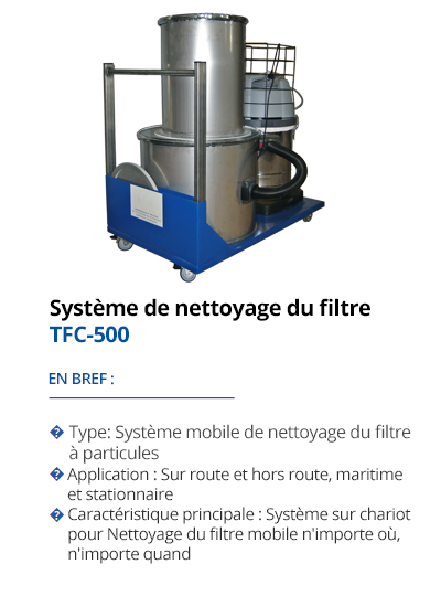 Système de nettoyage du filtre  TFC-500 de TEHAG