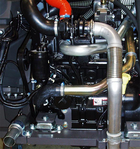 Individually designed exhaust pipe with compensator