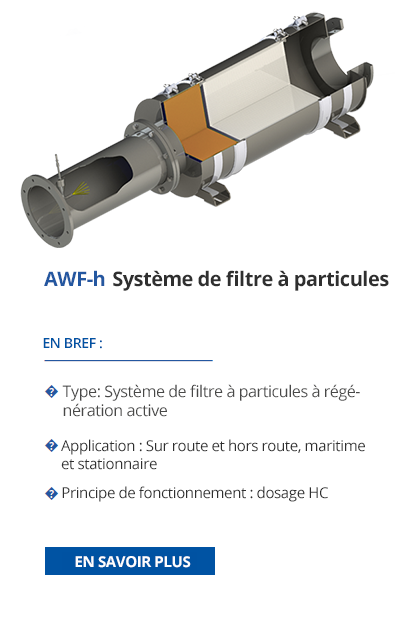 TEHAG / AWF-h Système de filtre à particules de suie