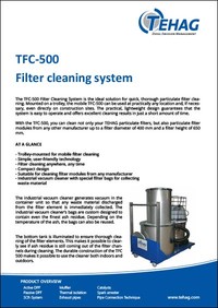 TFC-500 filter cleaning system data sheet