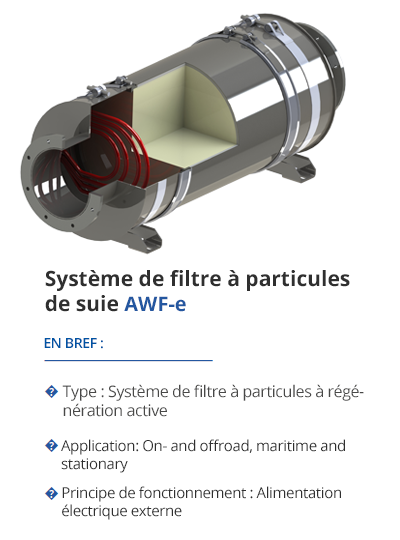 TEHAG AWF-e Système de filtre à particules de suie