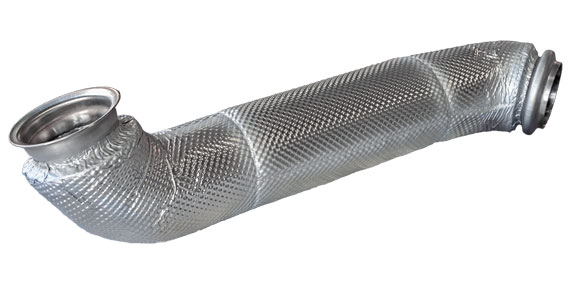 Individually designed exhaust pipe with fixed integral insulation