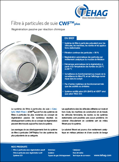 Filtre à particules de suie CWF-plus